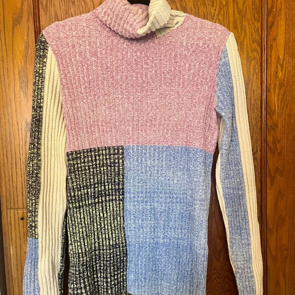 3.1 Phillip Lim Mixed Patchwork Ribbed Turtleneck… - image 3